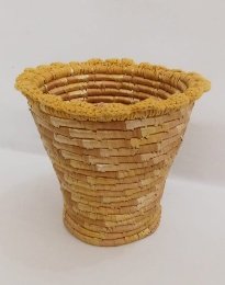 Wheat Grass Dustbin/Flower Vase with Crochia